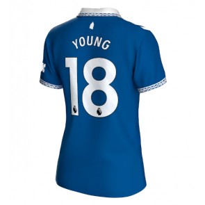 Everton Ashley Young #18 Replika Hjemmebanetrøje Dame 2023-24 Kortærmet